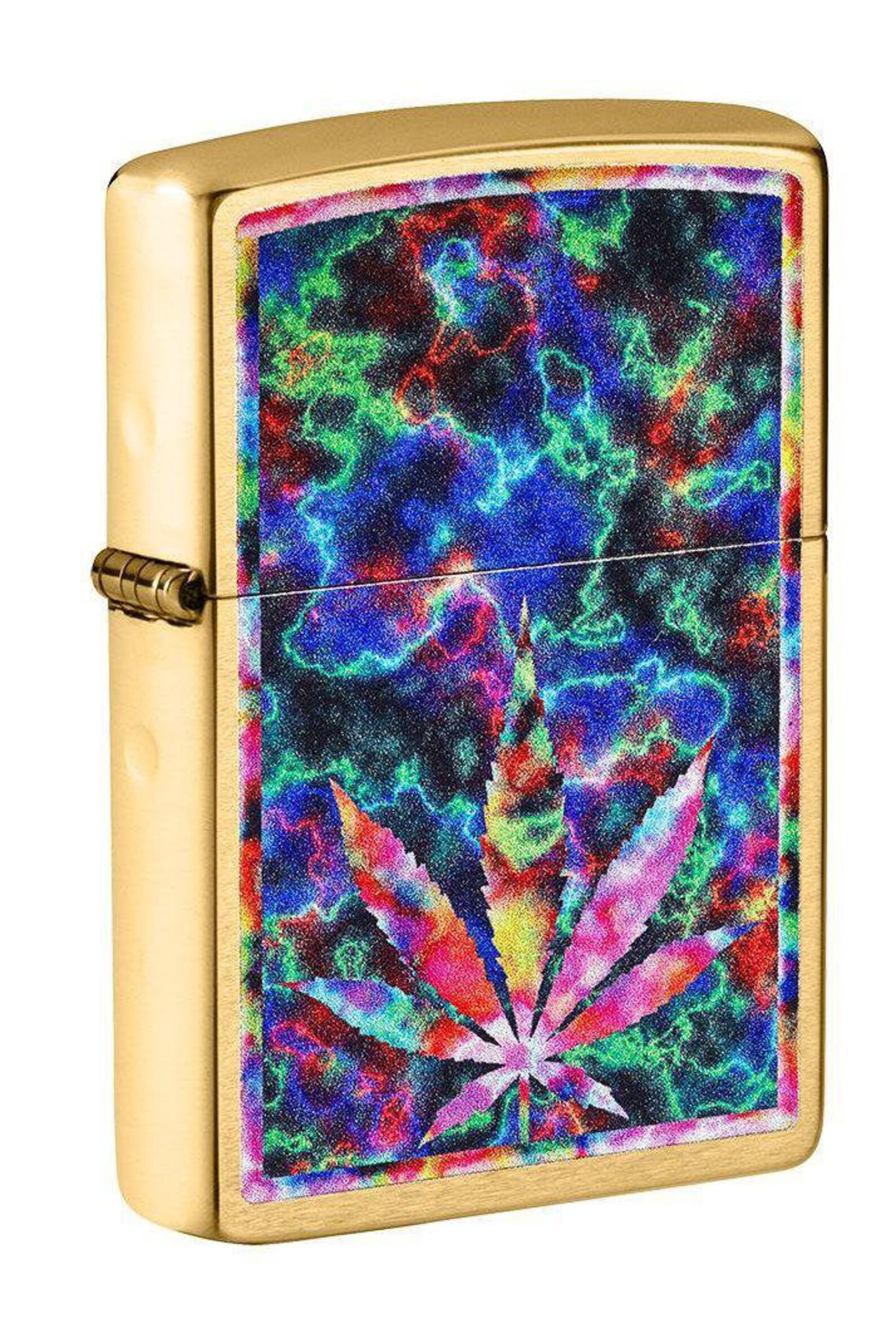 Zippo Lighter Weed Leaf in Color Brushed Brass Etsy