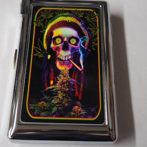Premium Zombie Skull Cigarette Marijuana Case With Built in Butane Lighter For Kings & 100&#39;S