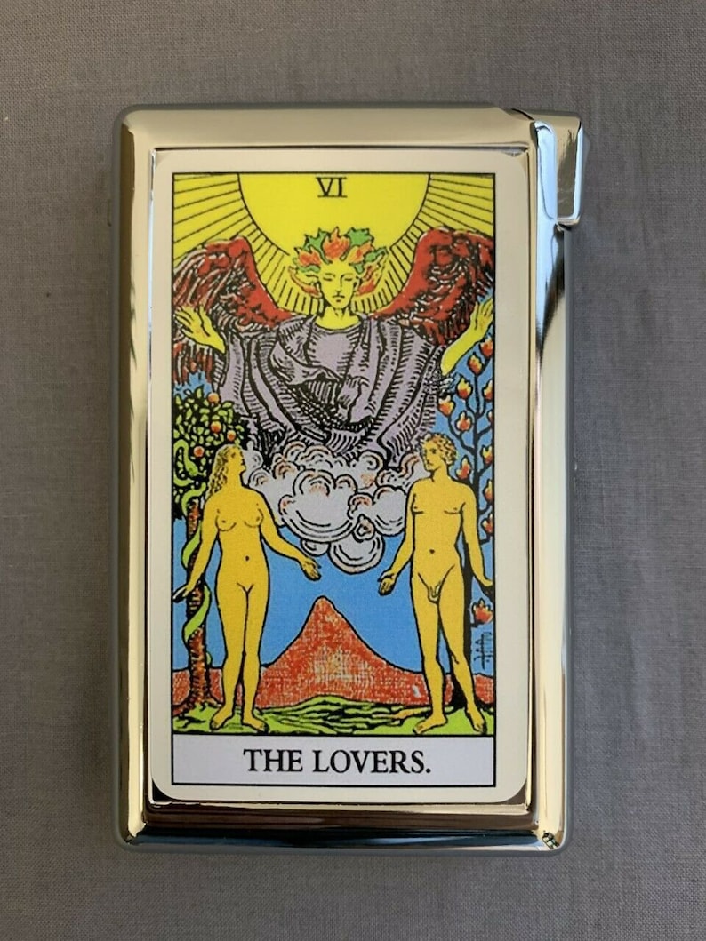 El Tarot Tarot Card Cigarette Marijuana Case con encendedor de Etsy