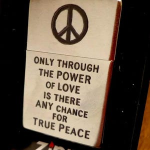 Vietnam Trench Art Peace Power Of Love  Zippo Lighter