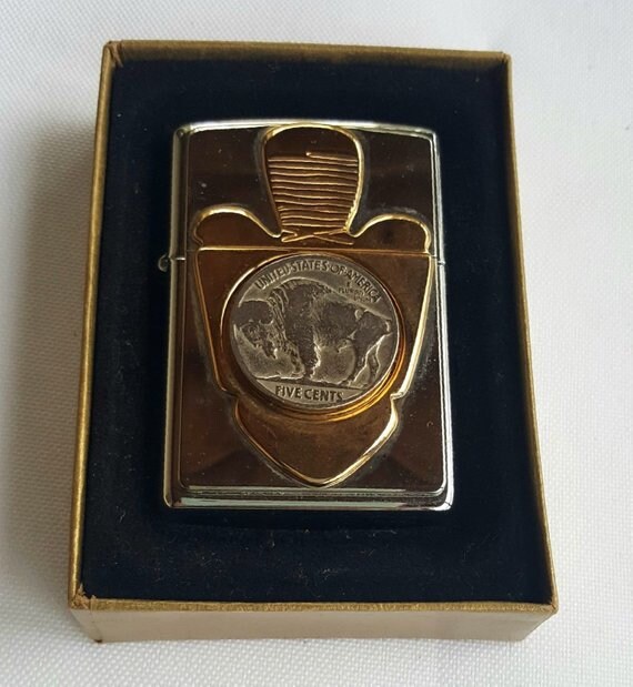Zippo Lighter Rare Retired Polished Arrowhead Buffalo Nickle Etsy