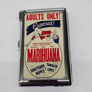 Premium Double Sided Cool Vintage  Joint Cigarette Storage Case With Built in Butane Lighter
