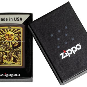 Zippo The Sun Tarot Card Design Braun Winddicht Feuerzeug