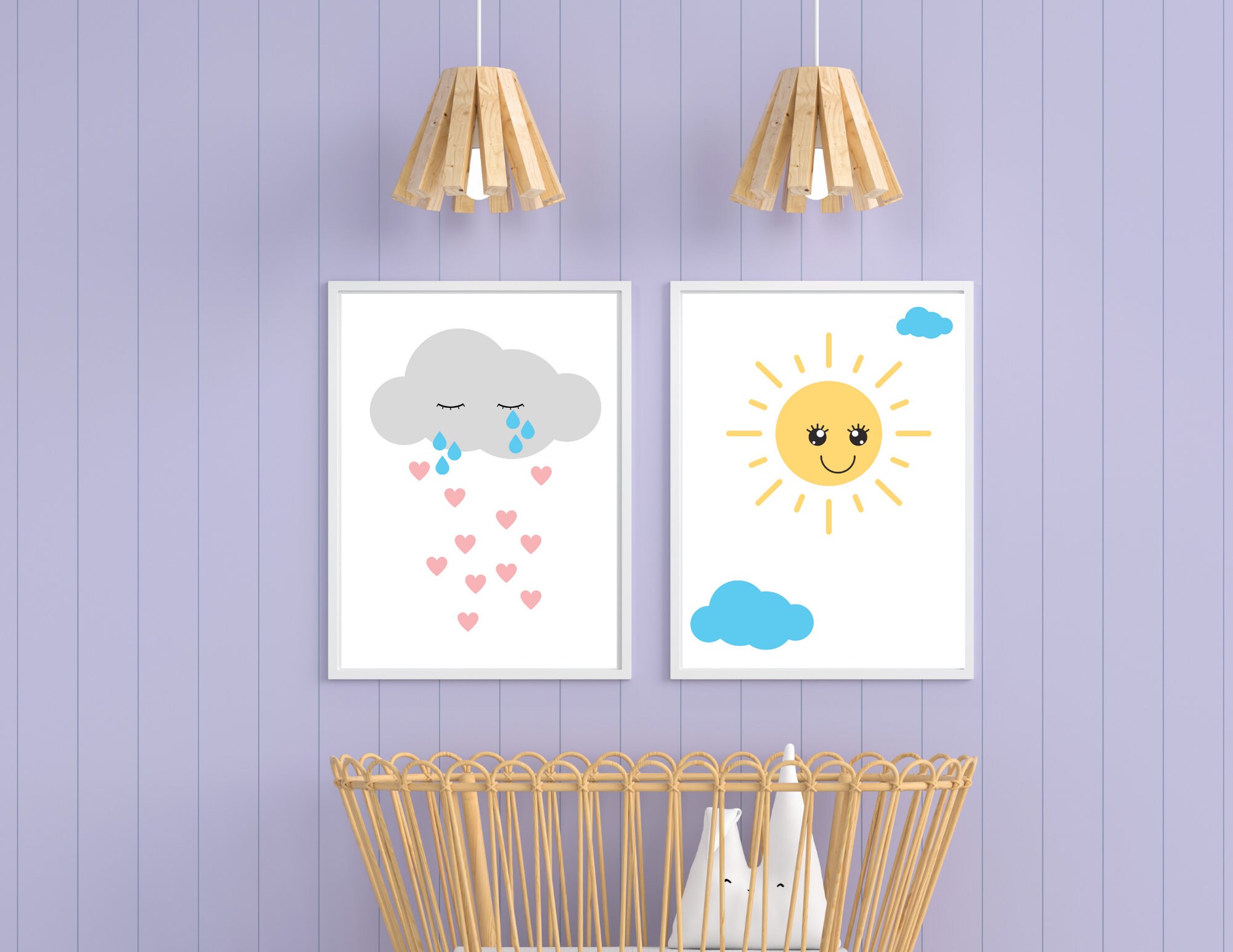 Decoración de pared de vivero de clima lindo | Etsy