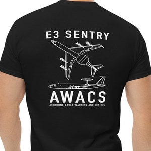 E-3 Sentry AWACS Early Warning Aircraft Plane Blueprints classic tee - BACK DESIGN