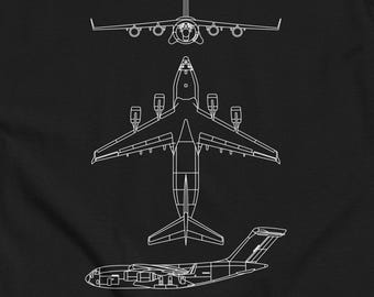 C-17 Globemaster III Military Transport Plane Blueprints - No Text - classic tee