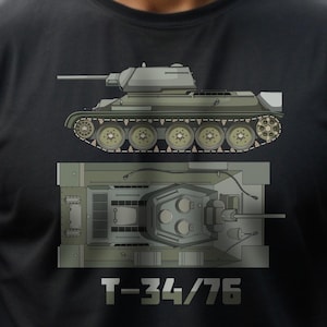 T-34 76 Russian WW2 Tank Color Diagrams classic tee