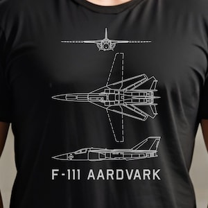 F-111 Aardvark American Jet Plane Blueprint T-Shirt