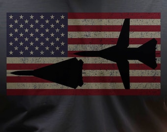 F-111 Aardvark Fighter Plane USA Patriotic Flag Gift T-Shirt