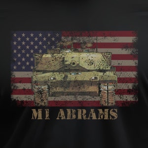 M1 Abrams Tank Tshirt Gift US Army American Flag Main Battle Tanks T-Shirt