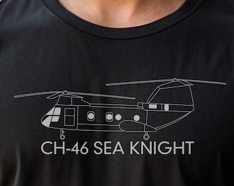 CH-46 Sea Knight Transport Helicopter Diagram Men&#39;s classic tee