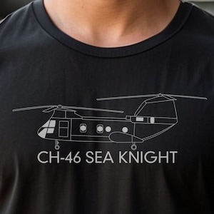 CH-46 Sea Knight Transport Helicopter Diagram Men&#39;s classic tee