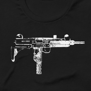 Uzi 9MM Submachine Gun Machine Pistol Vintage X-Ray Design T-shirt