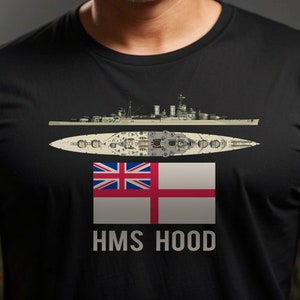 HMS Hood Britisches Schlachtschiff-Schlachtkreuzer-Diagramm-Flagge Geschenk Männer klassisches T-Shirt