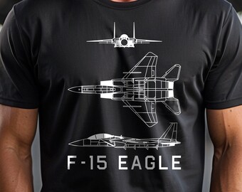 F-15 Eagle American Tactical Fighter Jet Plane Diagrams Men's classic tee