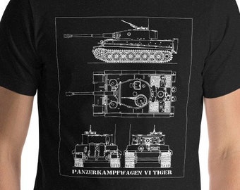 Panzerkampfwagen VI Tiger WW2 German Panzer Tank Blueprint Unisex t-shirt