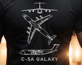 C-5 A Galaxy Military Transport Plane Blueprints Men&#39;s classic tee