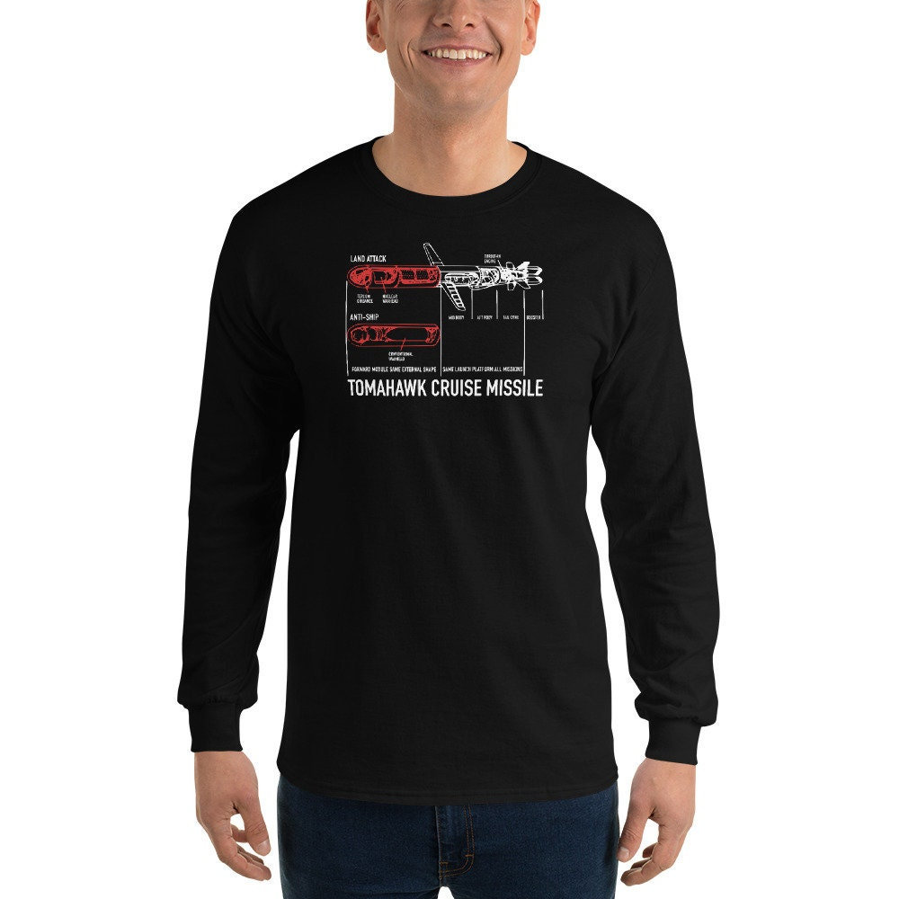 Tomahawk Cruise Missile Blueprint Infographic Diagram Men’s Long Sleeve Shirt