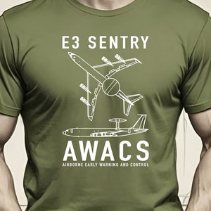 E-3 Sentry AWACS Early Warning Aircraft Plane Blueprints Men&#39;s classic tee