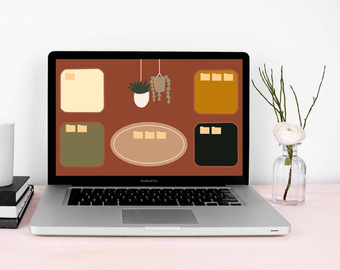 Digital Desktop Organizer Ipad Wallpaper Mac Screen Etsy