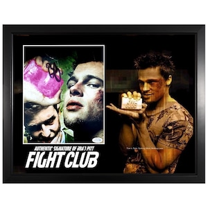 Brad Pitt Fight Club Film Movie Actor Custom Framed Signed Autograph Photo ACOA