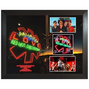 Red Hot Chili Peppers Full Band Custom Framed Signed Autograph CD Display COA