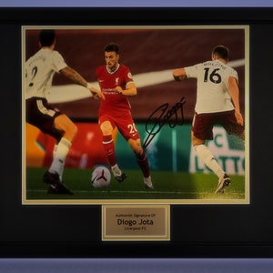 Diogo Jota Liverpool FC Football  Framed 8x10 Signed Autograph Photo Display