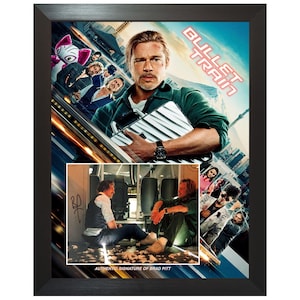 Brad Pitt Bullet Train Actor Custom Framed Signed Autograph Photo Display COA