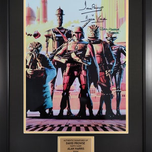 David Prowse Alan Harris Darth Vader Bossk Star Wars Framed Dual Signed 16x12 Autograph Photo Display ACOA