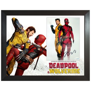 Ryan Reynolds Deadpool & Wolverine Custom Framed Signed Autograph Photo ACOA B