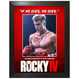 Dolph Lundgren Rocky IV Actor Custom Framed Signed Autograph Photo Display ACOA