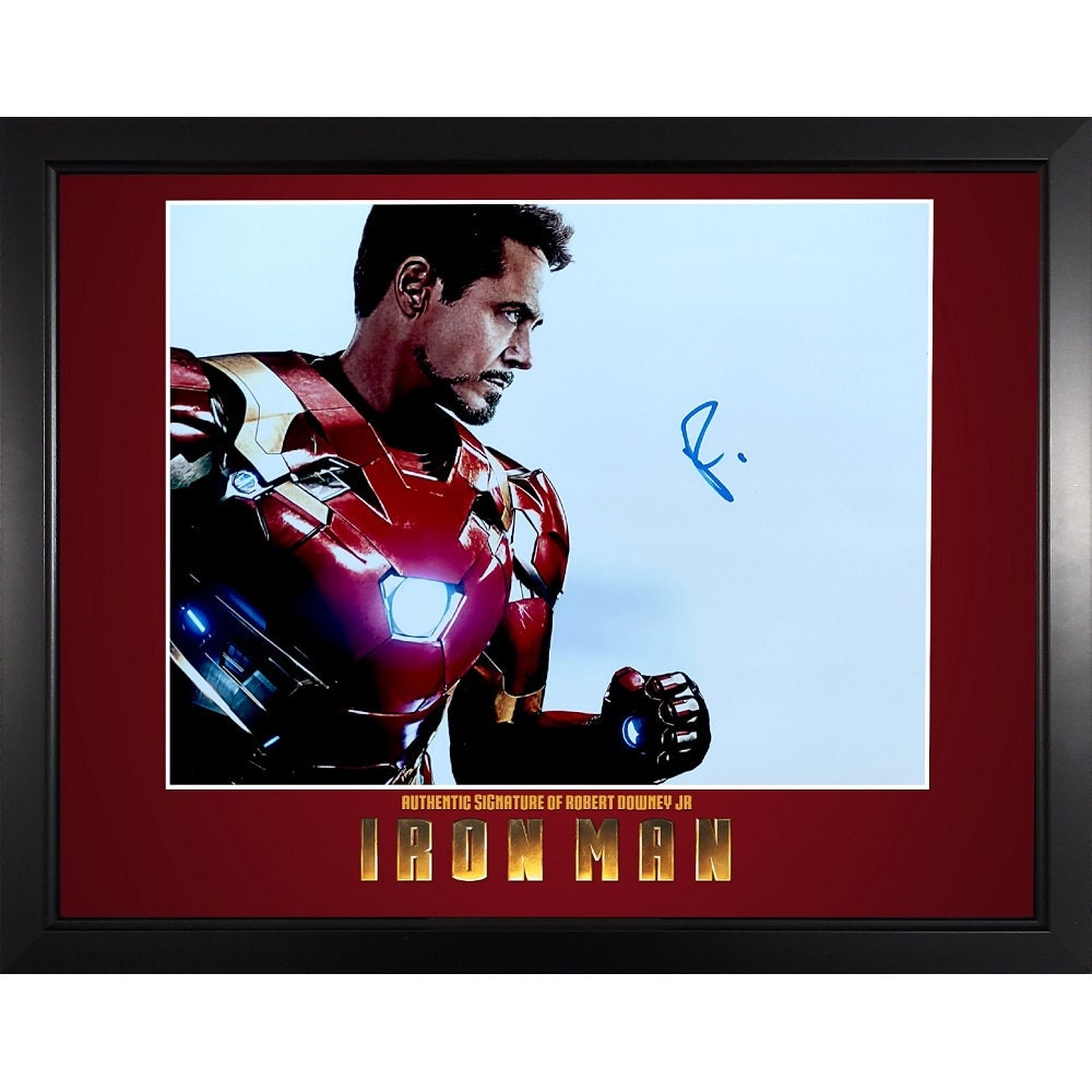 Robert Downey Jr Iron Man Marvel Custom Framed Signed Autograph Photo ...