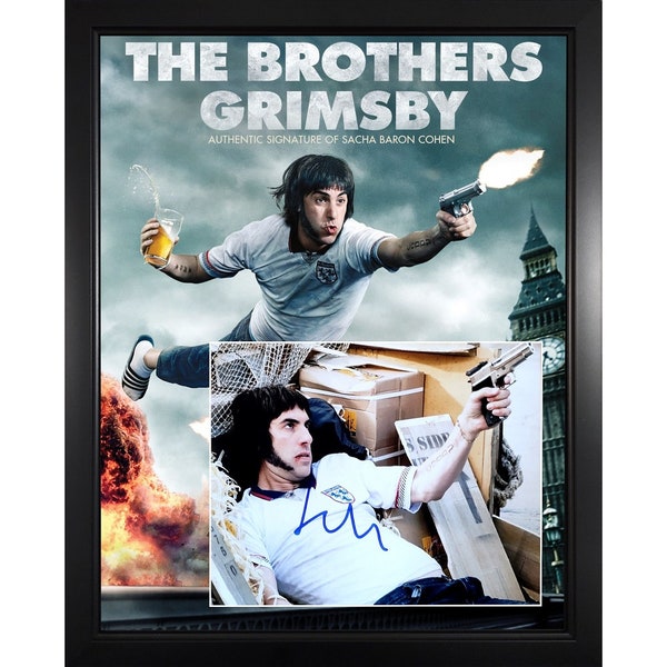 Sacha Baron Cohen Grimsby Movie Actor Custom Framed Signed Autograph Photo ACOA