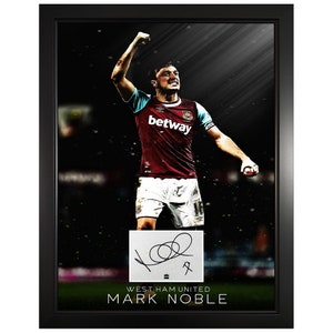 Mark Noble West Ham United Football Custom Framed Signed Autograph Display COA