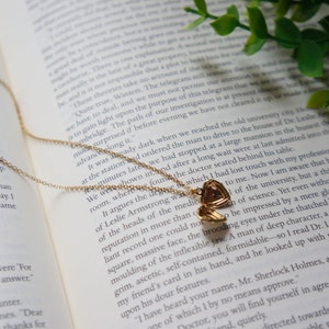 Small Heart Locket Necklace Gold Charm Necklace Gold Heart Locket Jewelry Gift for Her Valentine's Day Gift Minimalist Jewelry Gold Jewelry image 4