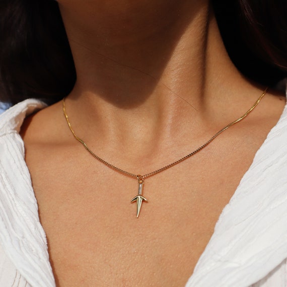 Dagger Necklace - Sword Charm Necklace - Fantasy Jewelry - Enemies to Lovers Jewelry - Dagger Jewelry - Bookish Gifts - Bookish Jewelry