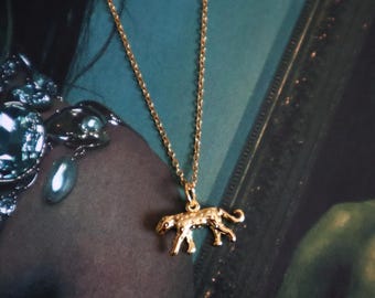 18K Gold Plated Leopard Pendant Necklace, Dainty Animal Jewelry, Layering Necklace, Trendy
