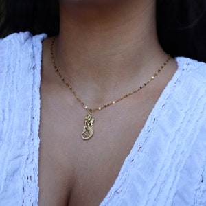 Gold Plated Mermaid Charm Necklace: Mermaidcore Jewelry