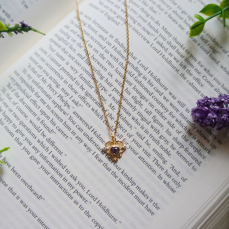 Gold Heart Necklace with Cubic Zirconia – Dainty Minimalist Charm Jewelry 画像 7