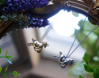 Unicorn Necklace Gold Necklace Silver Necklace Unicorn Charm Necklace Horse Necklace Minimalist Jewelry Fantasy Jewelry Magical Necklace
