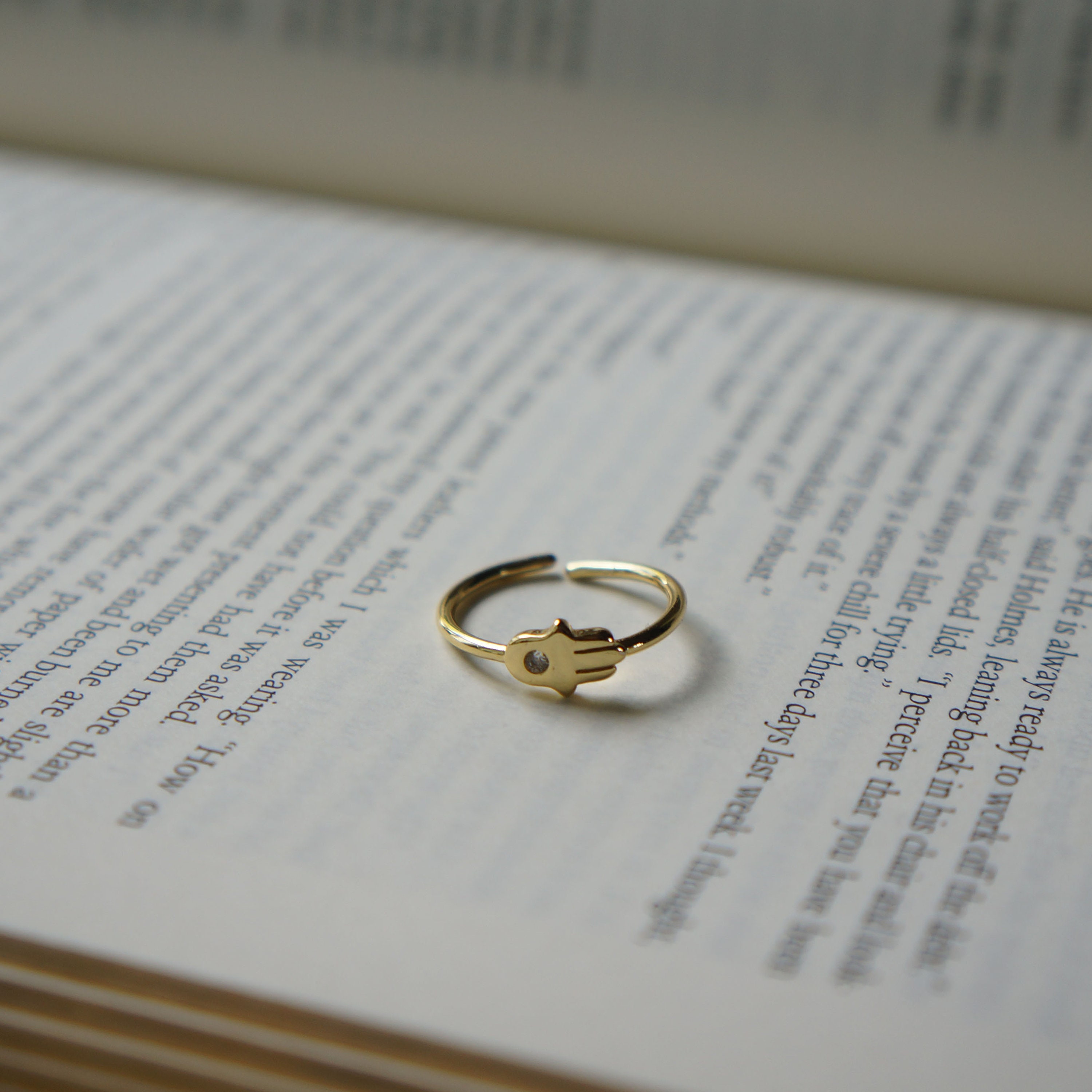 Bague Ajustable ENAYIM – Cœur œil De Fatma – Doré Et Rose – Art Ethnique