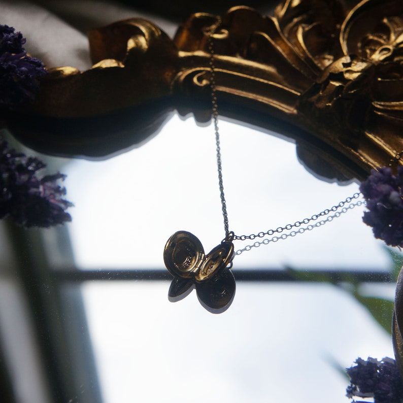 Tiny Oval Locket Necklace Vintage Inspired Necklace Locket Jewelry Victorian Locket Dainty Necklace Gold Locket Necklace Gift for Her image 6