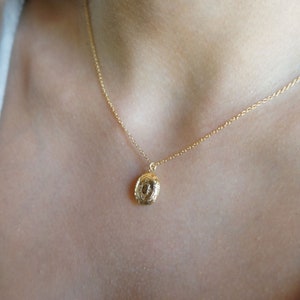Tiny Oval Locket Necklace Vintage Inspired Necklace Locket Jewelry Victorian Locket Dainty Necklace Gold Locket Necklace Gift for Her image 5