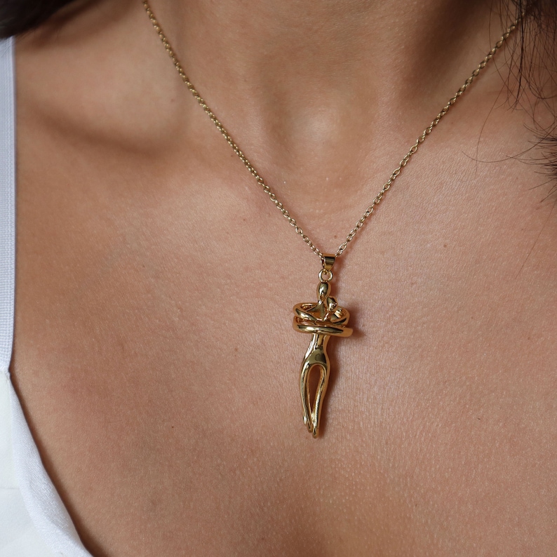 Soulmate Necklace - Couple Hugging Necklace - Gift for Lover - Valentine's Day Gift - Human Figure Pendant Jewelry - Anniversary Gift image 7