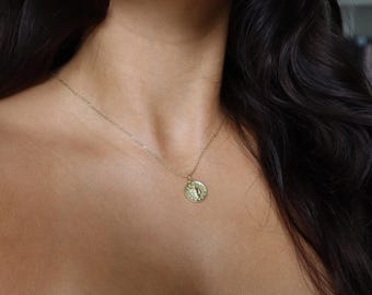 Naszyjnik z monetą Meduzy – wisiorek z medalionem ze złota 14K, biżuteria feministyczna