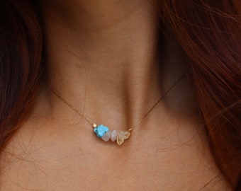 Collana personalizzata con pietra naturale e intenzione di manifestazione e guarigione