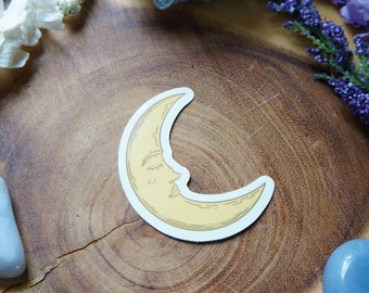 Crescent Moon Sticker Waterproof Laptop Decal Vinyl Sticker Magical Stickers Bullet Journaling Water Bottle Stickers Witchy Stickers