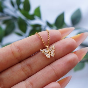 Cubic Butterfly Necklace Sparkly Necklace Butterfly Charm Jewelry Gift for Her Gold Plated Necklace Dainty Jewelry Elegant Necklace