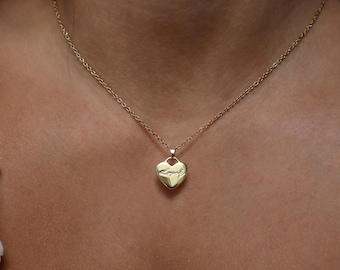Collar Corazón de Oro de 24K – Joyería minimalista para combinar con otras joyas