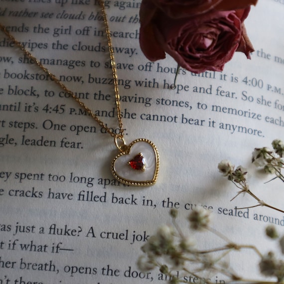 Coquette Heart Necklace, Heart Pendant Jewelry, Gift for Her